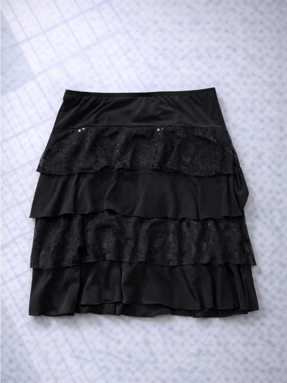 Y2K Coquette Lace Trim Mini Skirt Whimsigoth Ruffled Low Rise Goth Skirt